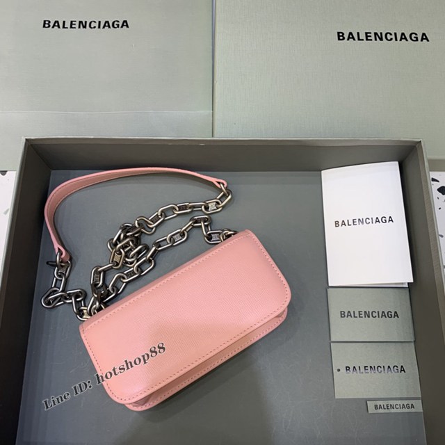 Balenciaga專櫃爆款小號牙籤紋粉肩背包 巴黎世家新款Gossip bag斜挎包 fyj1310